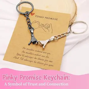 2PCS Pinky Promise Matching Keychains – Symbolic Durable Keepsake Daily Carry Accessory For Couples Friends