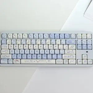 132-Key Not White Dog Theme Pbt Keycaps, Dye Sublimation Process, Moa Profile, Compatible with Mx Axis, Fits 61/64/68/87/96/104/108 Keyboards