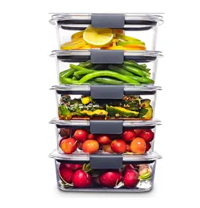 Rubbermaid Brilliance Food Storage Containers, BPA Free, Airtight Lids, Ideal for Lunch, Meal Prep & Leftovers, Set of 5 (3.2 Cup)
