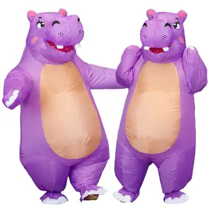 Adult Halloween Inflatable Costume Purple Hippo Suit Inflatable Outfit For Adults Perfect For Halloween Cosplay Birthday Party Dress Up