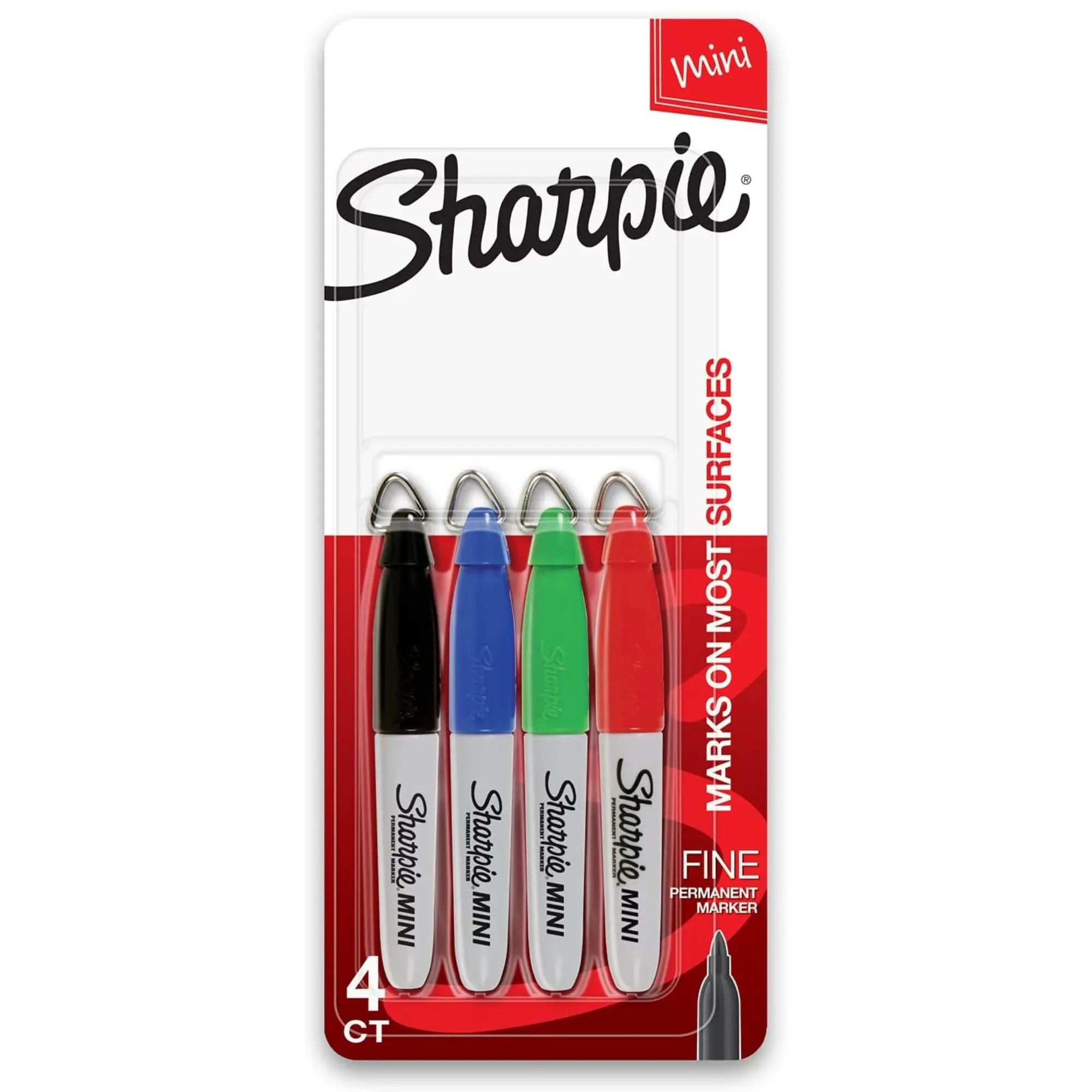 Sharpie Mini Permanent Color Marker Set, Fine Pointed Markers & Highlighters, Assorted Colors, 4 Count