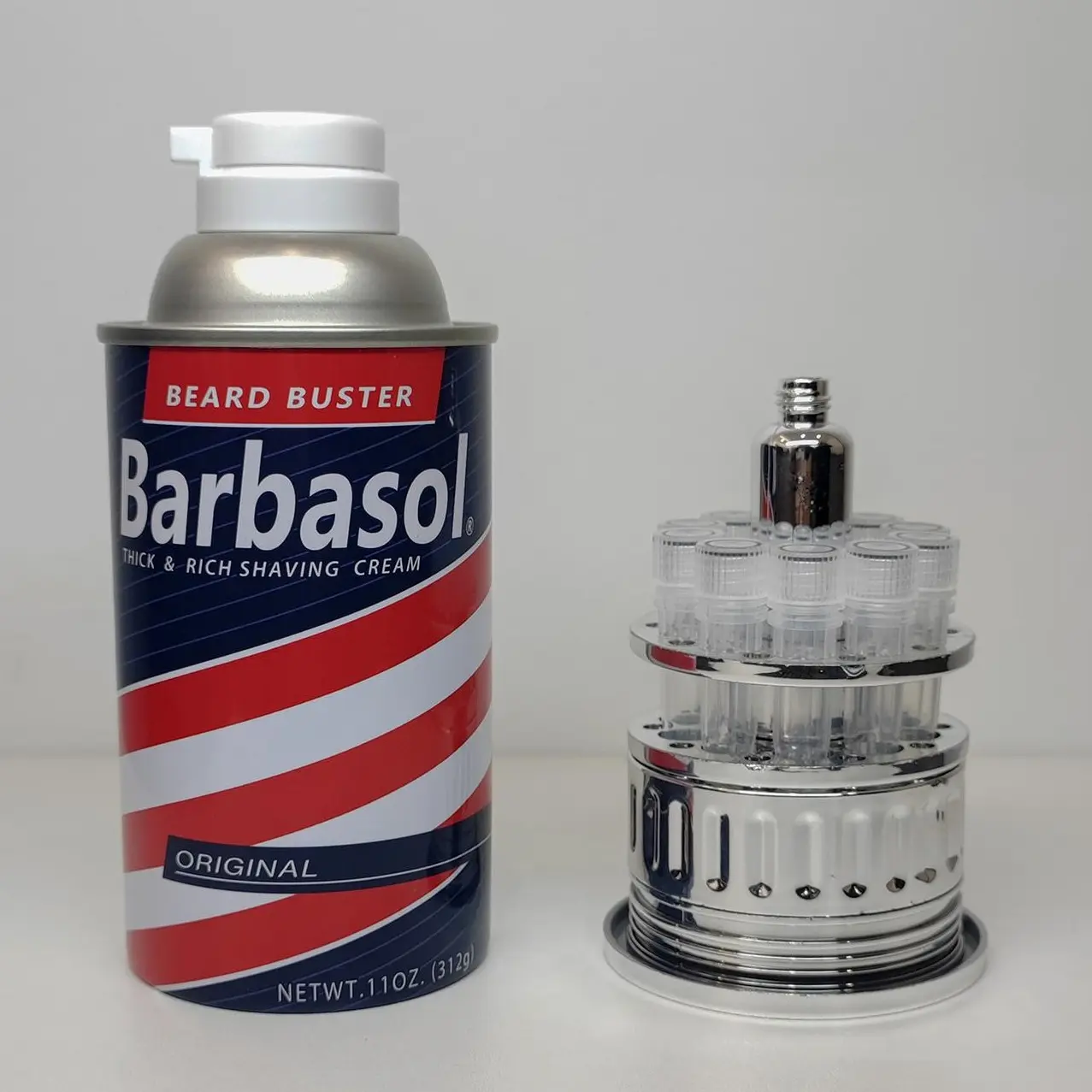 Upgraded Electroplated Jurassic Park Movie Inspired Dinosaur DNA Barbasol Canister Freezer Jar - Movie Memorabilia, Halloween Home Decor Room Display Piece, Guys Gifts Collectible Shaving Can-Style Desk Shelf Accent