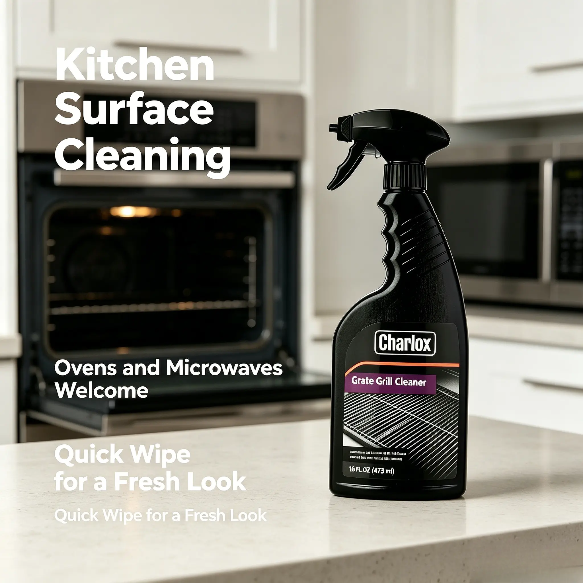 Weber 16oz Outdoor Oven & Grill Cleaner Degreaser Spray - Safe, Non-Corrosive, Effective Household Kitchen Cleaning Formula for Stainless Steel, Cast Iron Grates, Smokers, Microwaves, Essential BBQ Accessory