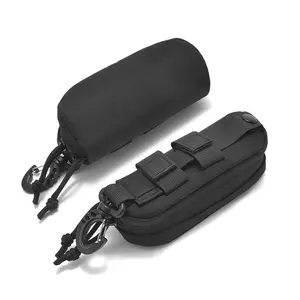 Multi-Functional Outdoor Quick-Hook Eyewear Case, Eyeglass Holder, Portable Mounting Accessory Pack, Thick Dual Zipper, Carabiner + Molle Webbing Buckle
