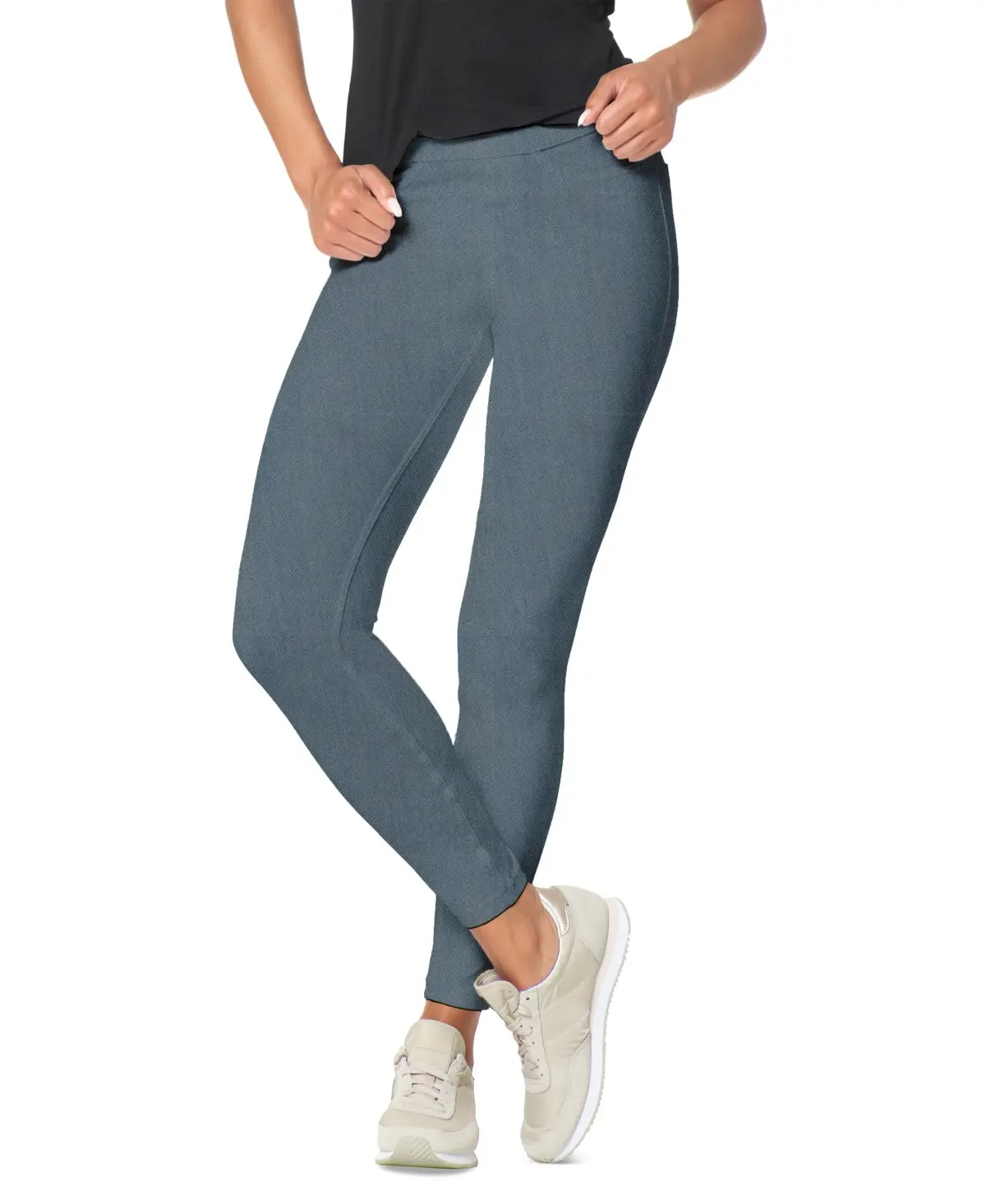 Hue Classic Stretch Denim Leggings - Stonewash