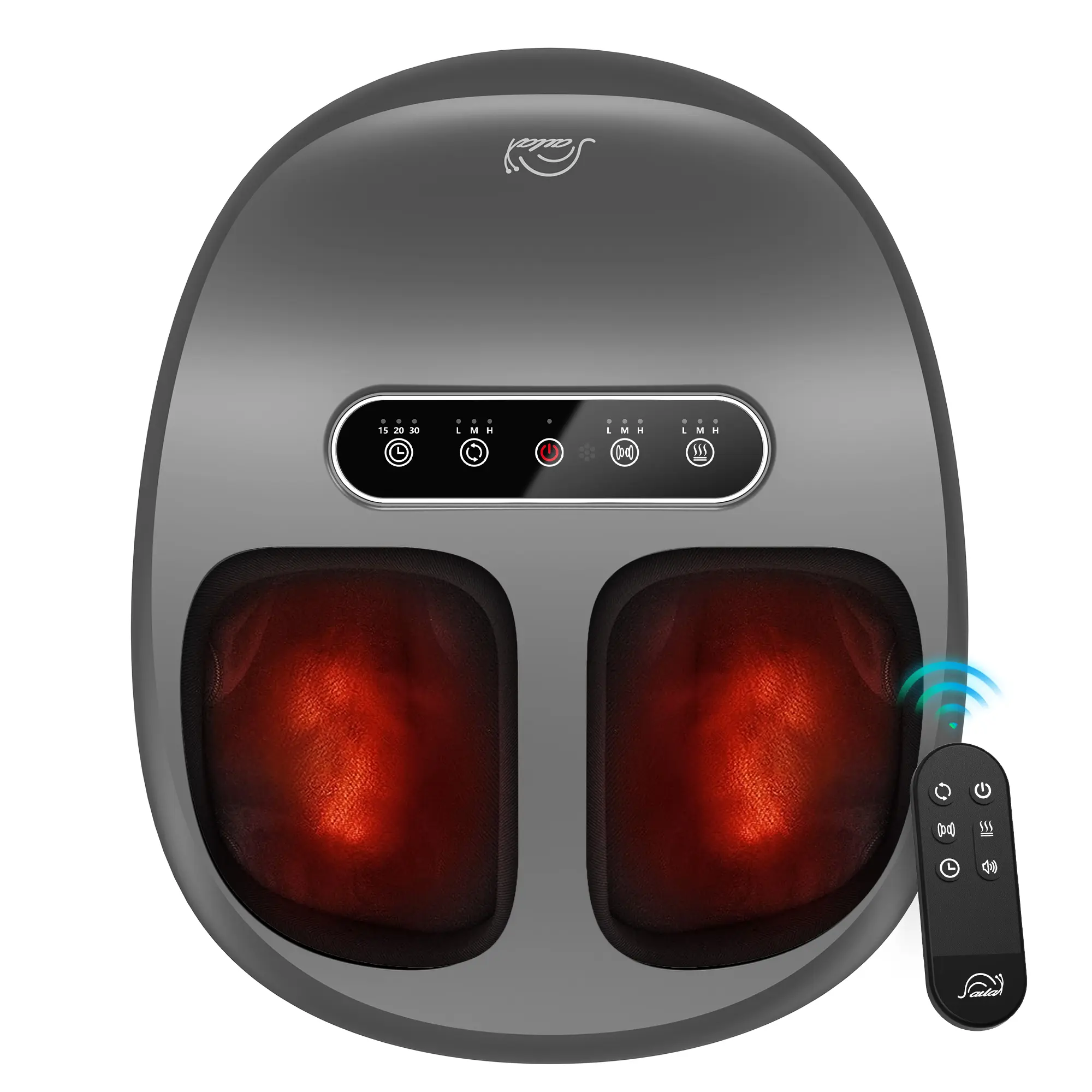 Snailax Foot Massager with Heat, Deep Kneading, Rolling and Air Compression, Remote Control, Adjustable Intensity, Fits Up to Men's Size 14