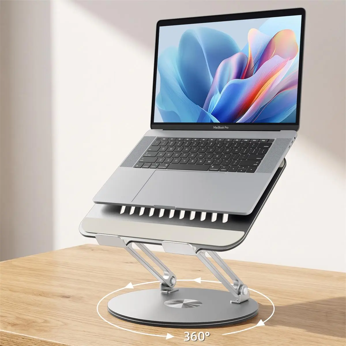360° Rotating Laptop Stand, 2-in-1 Ergonomic Adjustable Foldable Aluminum Laptop riser for Gaming Laptop & Phone Laptop Stand Holder Laptop Riser For Desk