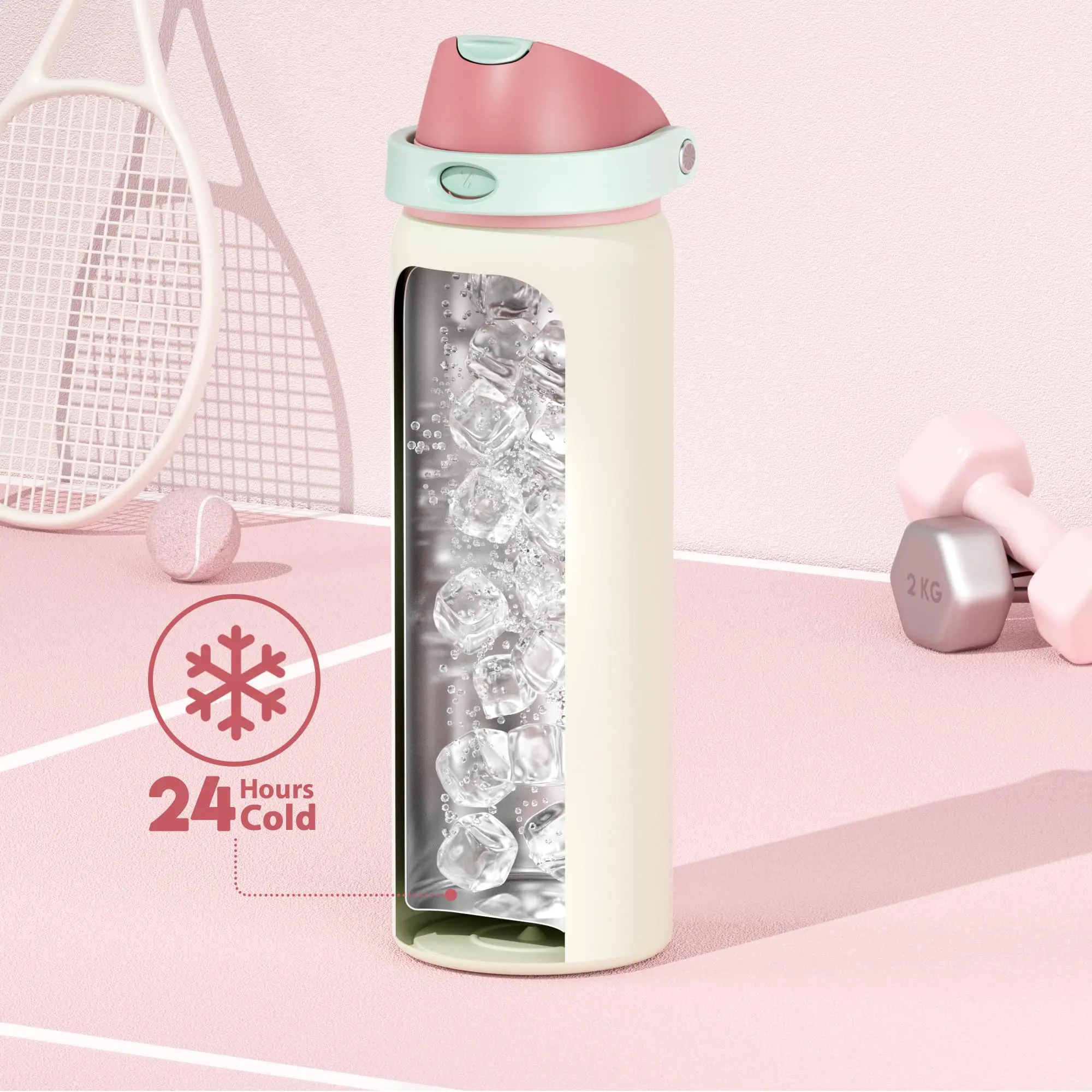 Meoky 32oz Stainless Steel Insulated Water Bottle - Portable Vacuum Flask, 2-in-1 Straw & Spout Lid, Leak-Proof, BPA-Free, Protective Silicone Base, 24hr Cold Retention, Stylish Insulated Cup for Sports, Gym #TikTokShopSummerSale