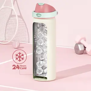 Meoky Sports Cup-32oz Stainless Steel Thermos Cup with 2-in-1 Straw & Spout Lid Leak Proof Cold for 24 Hours BPA-Free, Protective Silicone Base for Sports, Gym, Travel & School