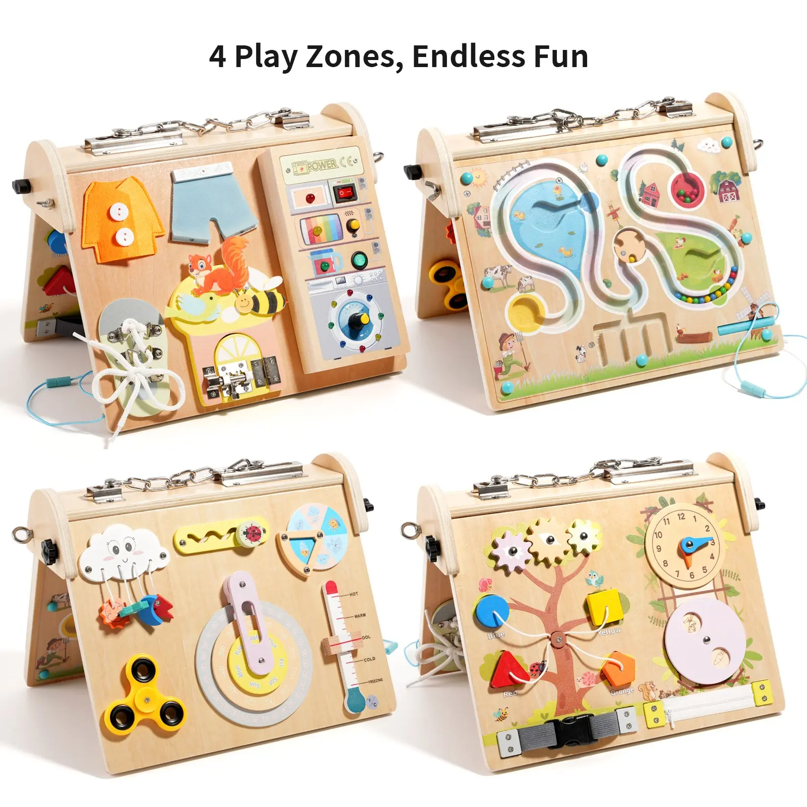 Four-In-One Multifunctional Circuit Busy Board, Early Childhood Education Game, Learning Tool for Kids, Educational Toy Set