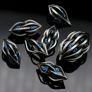 Arcanum DND Dice, Hollow Metal Dice Set D&D for with Box for Dungeons n Dragons Polyhedral Role Playing D and D Dice for Tabletop RPG D20 D12 D10 D8 D6 D4