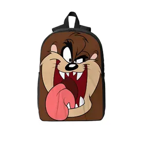 Looney Tunes Taz Tasmanian Devil 17" Laptop Backpack, Durable Polyester with Breathable Straps & Side Pockets, Ideal for School, Travel & Cartoon Fans