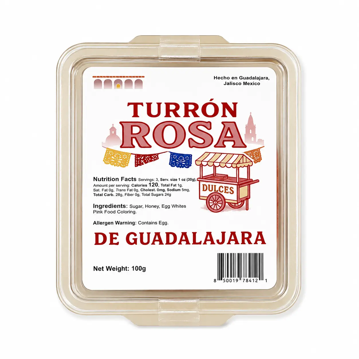 Turron Rosa de Guadalajara 100g Turron Rosa de Guadalajara 100g