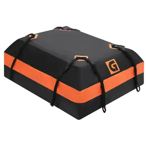 GARVEE Car Roof Bag, 15 Cubic Feet Rooftop Cargo Carrier Bag With Anti-Slip Mat, Storage Bag, Door Hooks, Combination Lock, Waterproof Top Luggage Bag for All Cars With or Without Racks