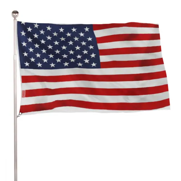 Standard Size 3x5 Ft 75D Bright Colors Solid Print Durable Synthetic Polyester American Flag - Home Decor Banner, Independence Day Decoration, Indoor-Outdoor Party Banner with Locking Feature for Home Supplies