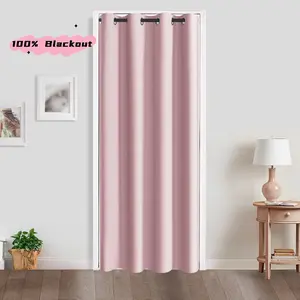 Single Panel Blackout Curtain 39x78 Inch Solid Grommet Top for Total Light Blocking for Bedrooms and Living Rooms pink decor minimalist style drape nursery tension rod langsir bidai blackout sheer Ring brocade blind langsir hook rod gradient cabinet