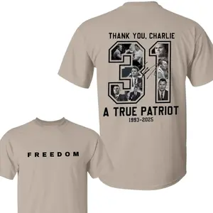 [ UNISEX SHIRT ] RIP Charlie Kirk Shirt, True Patriot Graphic Tee, Rest In Peace Charlie Kirk, Thank you Charlie Tee, Justice Shirt, Political Shirt, Charlie Kirk Memorial, American flag Shirt  - Trending - TShirt, Sweatshirt