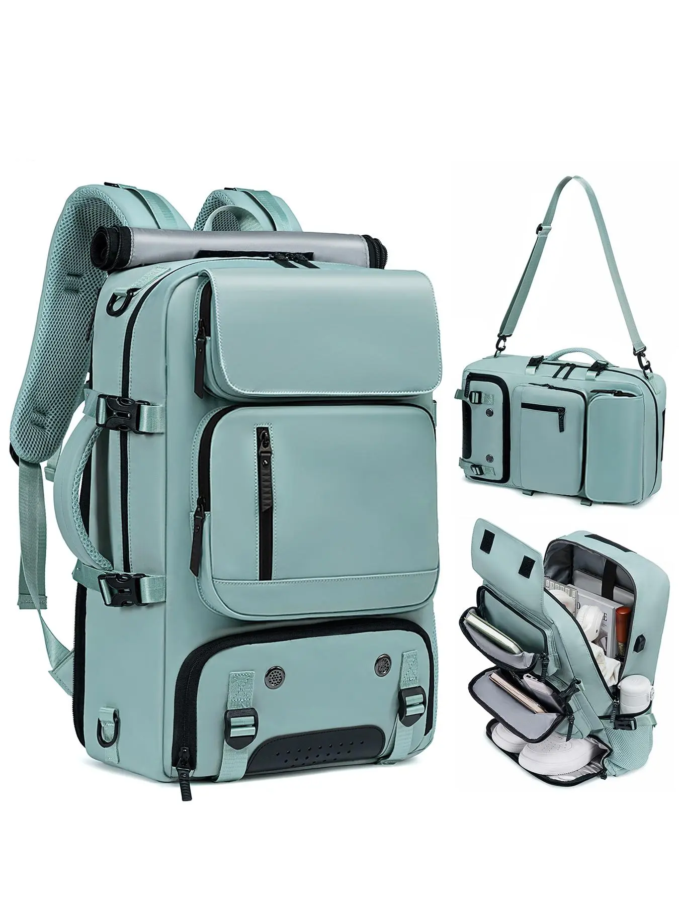 Large Capacity Backpack with Shoes Compartment & Usb Charging Port, Travel Essentials, Multi-functional Backpack for Hiking & Camping, Outdoor Knapsack for Men & Women