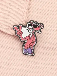 Cartoon Pink Panther Enamel Pin Anime Comedy Movie Character Metal Brooch Lapel Backpack Badge Fashion Jewelry Accessories Gift for Friends