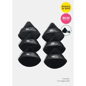AOA Velvet Puffs - 6 Pc Triangle Set