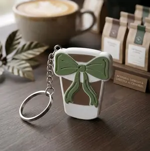 Keychain Soda Can Opener Coffe  Design with Bow Detail for Everyday Use