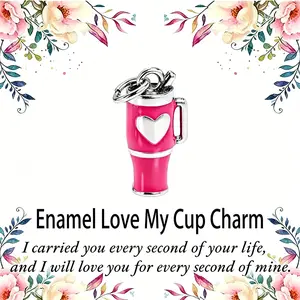 1PC Summer Bohemian Enamel "Love Me Cup" charm DIY Bracelet & Necklace Set, Stylish Accessories for Women. Perfect for beach vacations, trips, daily wear, outfit matching, dates, parties and holiday gifts. Keep away from water to prevent rusting.