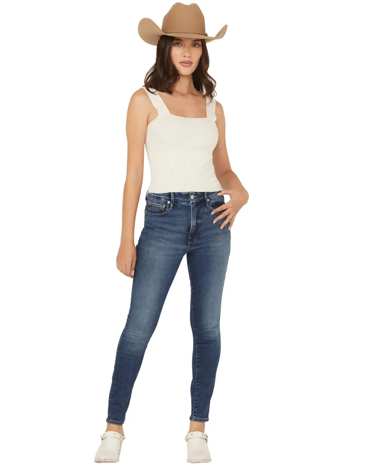 Good American Women's Women'S Waist Dark Wash High Rise Skinny Stretch - Gw014tp-I312