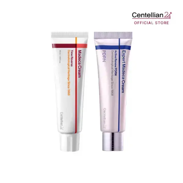 Korean Madeca Cream Dual Set PDRN & TECA 50ml, Time Reverse & Active Renew, Firming, Soothing, Deep Hydration, Skin Barrier Care for All Skin Types