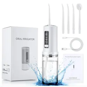 Portable Rechargeable Oral Irrigator, 1 Box 240ml Electric Oral Irrigator with 4 Counts Nozzles, Water Flosser for Home & Travel, Winter Gift, Valentine's Day Gift, Gift Set, Teeth Cleaner