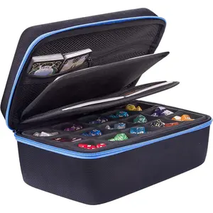 Dice Storage Case Big Capacity Dice Box with Double Removable Slotted Tray and Handle, Dice Organizer Holder