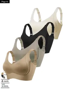 dailydrip Women's Solid Wireless Push Up Bra, Comfortable Breathable Bra, Women's Lingerie for All Seasons, Ribbed Bras, Solid Color Wirefree Comfy Bra Everyday Bra Dailywear