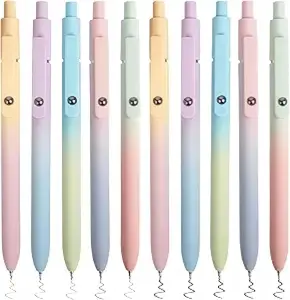 Black Gel Pens 5/10 Pack, Quick Dry No Smudge 0.7mm Fine Point, Gradient Color Refillable Ball Pen, Smooth Writing Must-Have, Students/Nurses/Office Journaling Essentials, Aesthetic Cute School Supplies, Couples Gift, Back to School