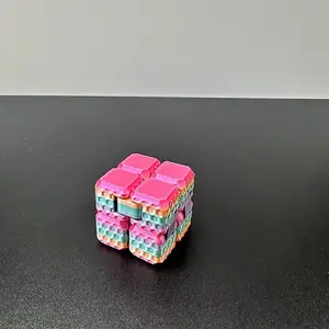 3D Printed Magic Cube Stress Relief Toy Figurine Gift, Trendy New Unique Creative Craft Handmade Collectible, Perfect for Anxiety Reduction