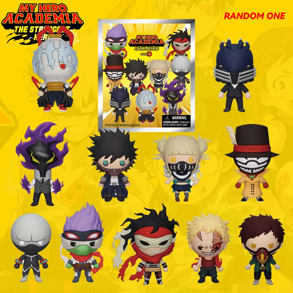 Crunchyroll Officially Licensed My Hero Academia 3D Anime Character Keyring - Surprise Mystery Bag Clip Collectible Keychain, Creative Toy Birthday Gift