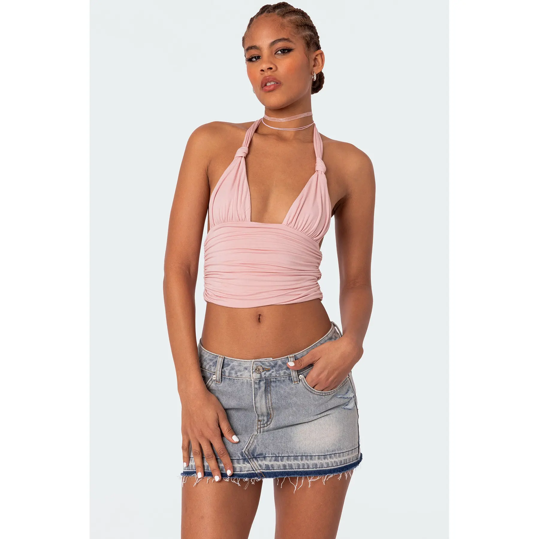 dydoshop draped top トップス シズニルック H&M Draped cold-shoulder top - TikTok Shop