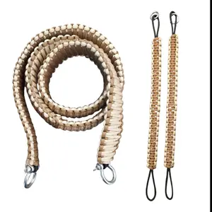 Chocolate Brown and Tan Paracord TOP and Bottom Strap combo for 7.5 quarts cooler.