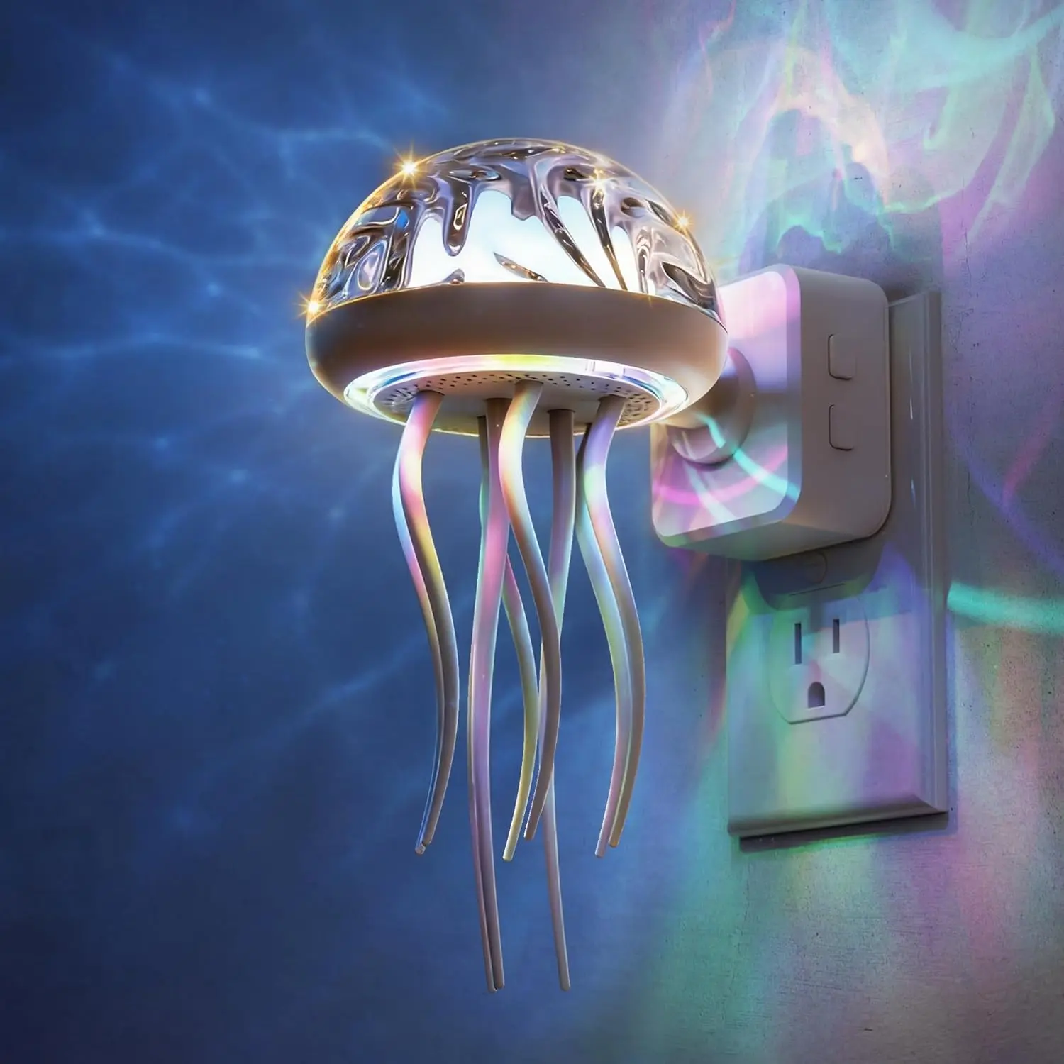 DORESSHOP Jellyfish Projector Night Lights, Night Light Plug Into Wall, Night Lights with Dusk to Dawn Sensor, 180° Dynamic Rotating Night Light for Kids Adults Teen Girl Gifts Room Decor,dorm essentials,home decor,home essentials,camping essentials