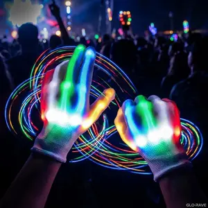 LED Light Up Gloves for 8-13 Year Old Kids - Safe, Durable Party Decoration Supplies Accessories, Perfect Birthday Gift, Festive Party Favors