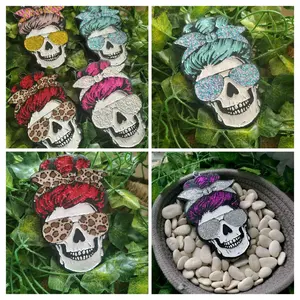 Skeleton Skull Car Freshie Air Freshener Mom Bun Skull
