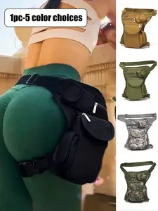 1pc Canvas Punk Fanny Pack Racing Leg Bag Motorcycle Outdoor Bag With Detachable Strap, Especially Suitable For Hiking, Outdoor, Boarding, Car, Travel Use，Sundry Storage Waterproof Waist Bag ,Motorcycle Rider Hiking Outdoor Sports Climb Camera,Gift,
