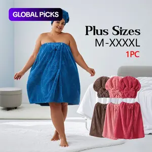 Plus Size Bath Skirt & Shower Cap Set, 2 Counts/set Adjustable Bath Skirt & Shower Cap, Thickened Bath Skirt, Ideal for Home Use, Travel, Sauna, and Spa, Womenswear #GLOBAL PICKS