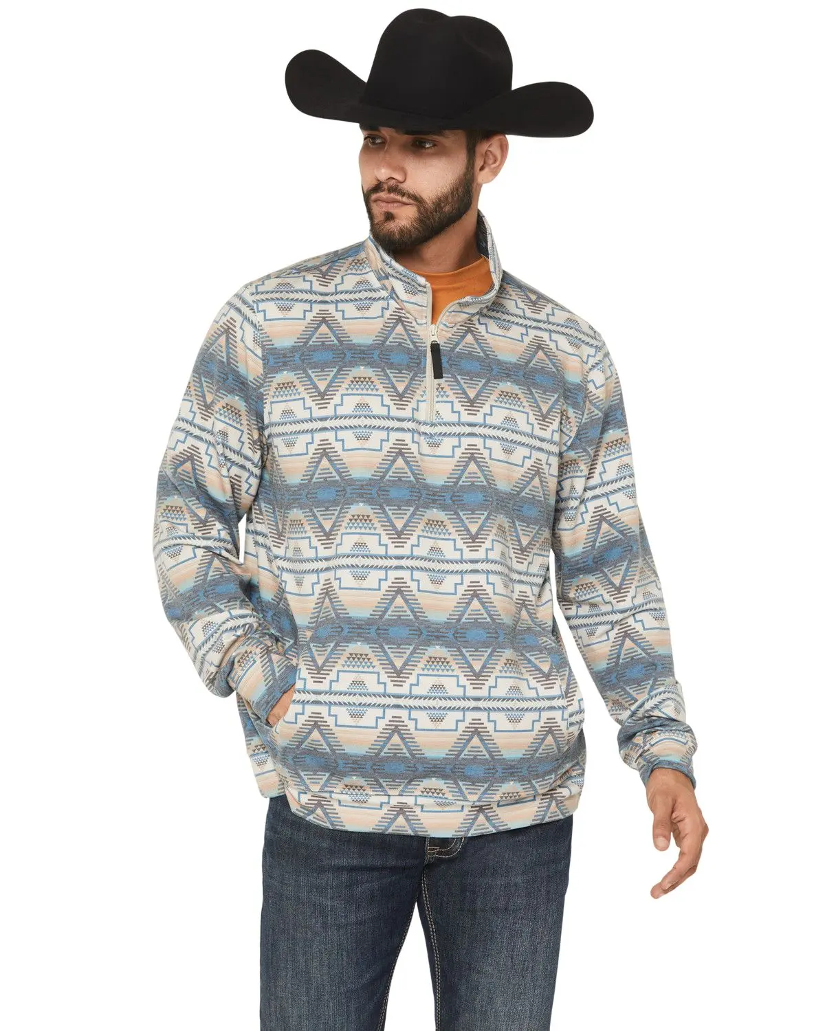 Rock & Roll Denim Men's And Men'S Southwestern Print Pullover - Bm91t07312