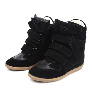 2026 Casual Shoes Women's Breathable Hollow Hidden Wedges Sneakers Hook Loop Trainers Top Boots Girl Footwear Court lightweight slip-on casual shoes Training Fur Training Fur Closed Rubber Insole