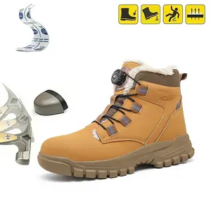 Men's High-Top Steel Toe Work Shoes - Lightweight, Comfortable, Waterproof, Slip-Resistant, Puncture-Proof Safety Footwear