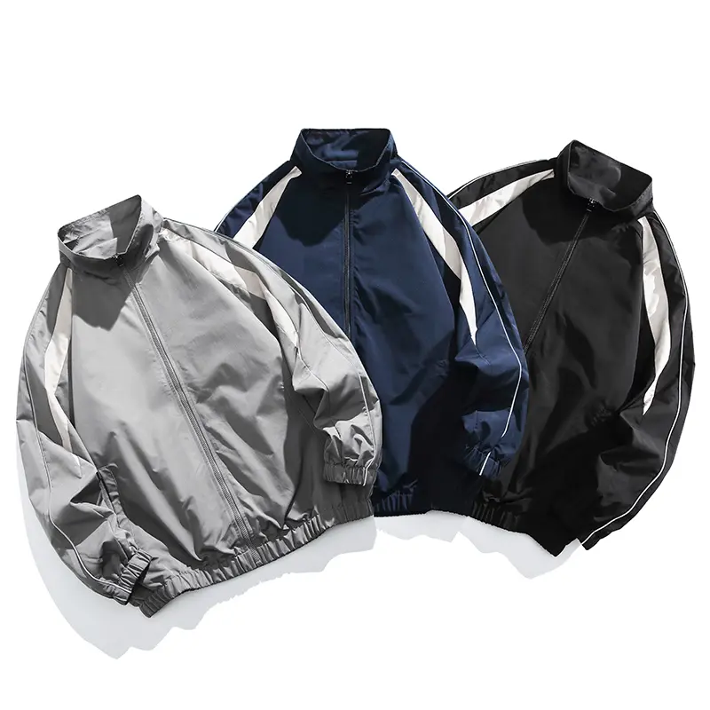 Jacket for male teenagers, spliced reflective casual jacket for men, spring and autumn style, spliced spring baseball jacket for men, new style jacket for men's spring clothing Coats Long Sleeve
