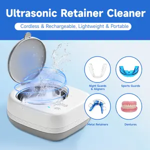 MasterAkoh | Portable Ultrasonic Retainer Cleaner Cordless Rechargeable | 50kHz Quick & Deep Modes | Ultra-Thin 4000mAh Battery | Mouth Guard Aligners  Dentures Jewelry | IPX5 Waterproof | FDA Registered