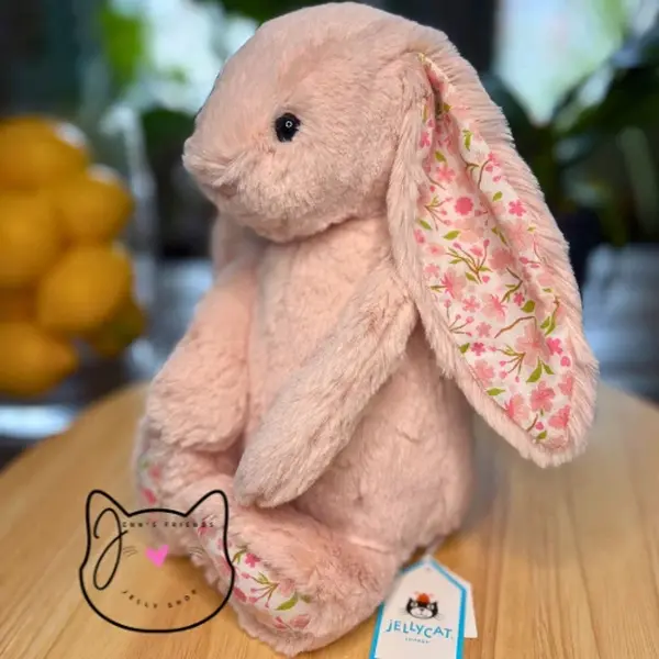 Jellycat BLOSSOM BLUSH BUNNY "Cherry" MEDIUM New NWT Soft Plush Rabbit