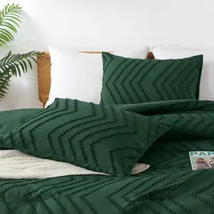 Andency Comforter Set – Boho Soft lightweight Tufted Neutral Bedding, 3 Pieces Aesthetic Chevron Farmhouse Cute Bohemian Textured Bedding Set