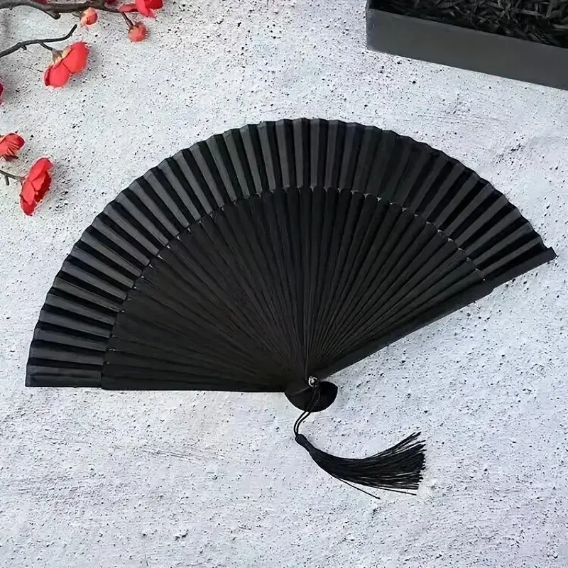 Solid Color Chinese Type Hand Fan, Folding Fan, 1 Count Vintage Type Handheld Fan, Decorative Fan for Home Decor, Party, Wedding, Festival, Table Fan, Decoration Items, Home Goods, Wedding Hand Fans