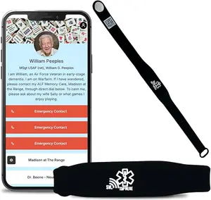 Medical Alert Bracelet, NO SUBSCRIPTION Medical ID Smart Bracelets for Women & Men, FREE Editable Digital Profile, Silicone and Waterproof, No charging or batteries